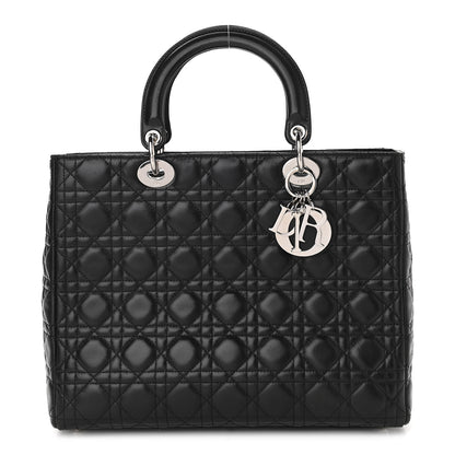 Christian Dior Lambskin Cannage Large Lady Dior Black 1 of 18