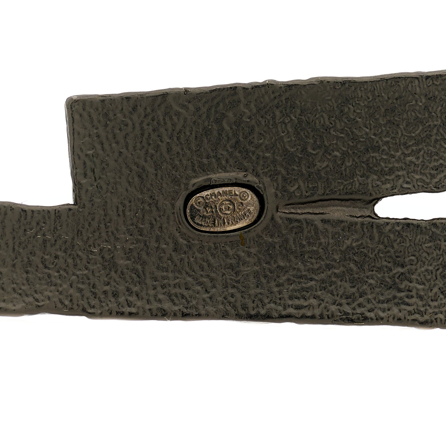 Metal Resin Enamel Logo Hair Clip Barrette Black White