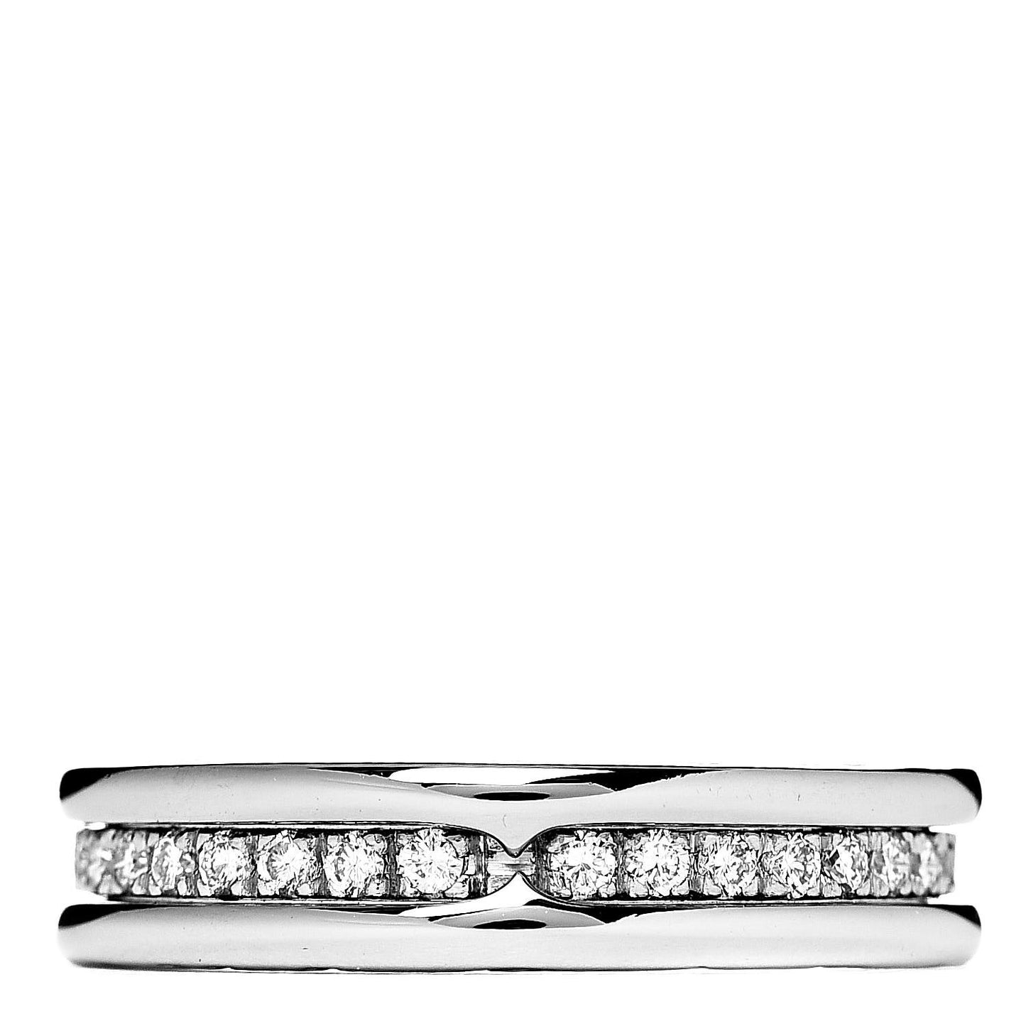 18K White Gold Diamond B.Zero1 One-Band Pave Ring 54 6.75