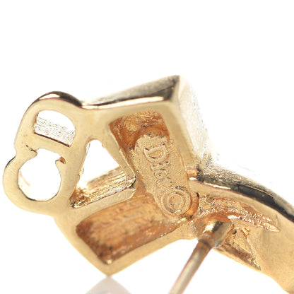 Christian Dior Crystal CD Earrings Gold 4 of 4