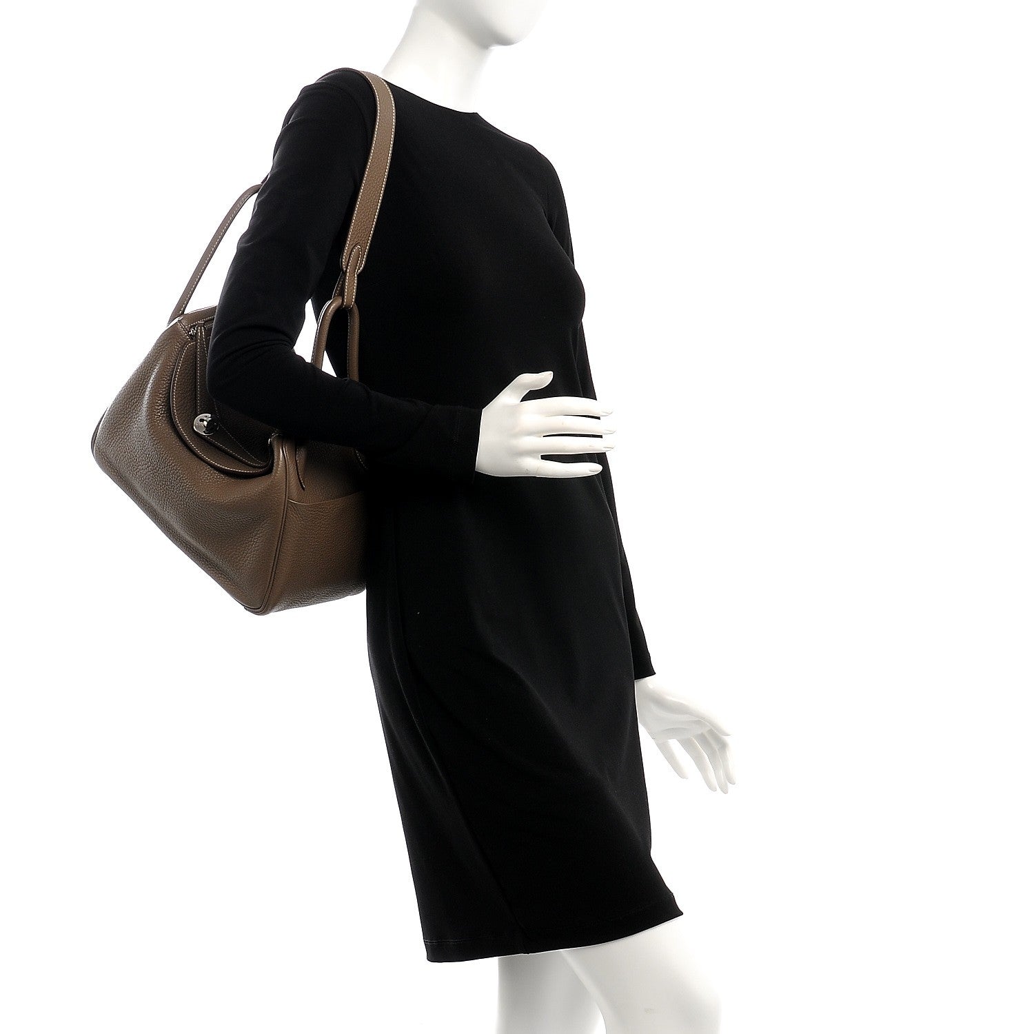 Hermes Taurillon Clemence Lindy 30 Etoupe 2 of 12