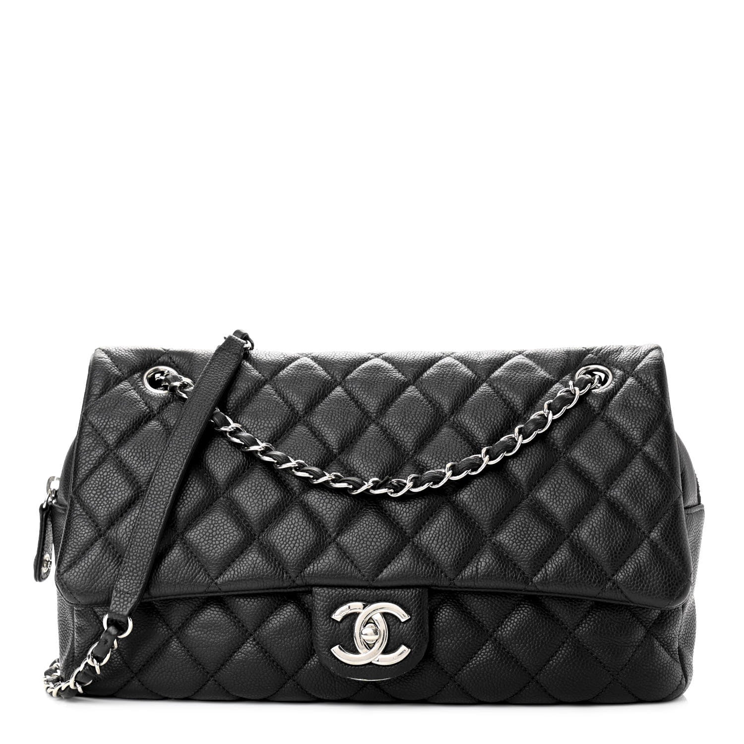 Chanel Caviar Quilted Jumbo Easy Flap Black 1 of 12