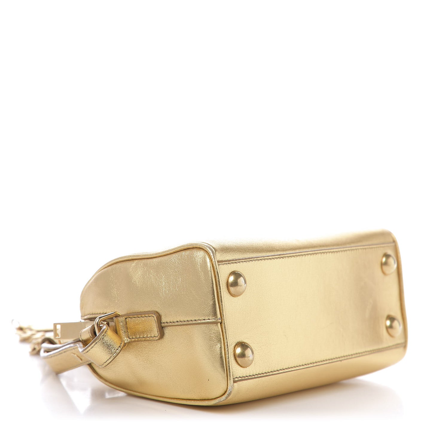 Metallic Lambskin Classic Toy Duffle Gold