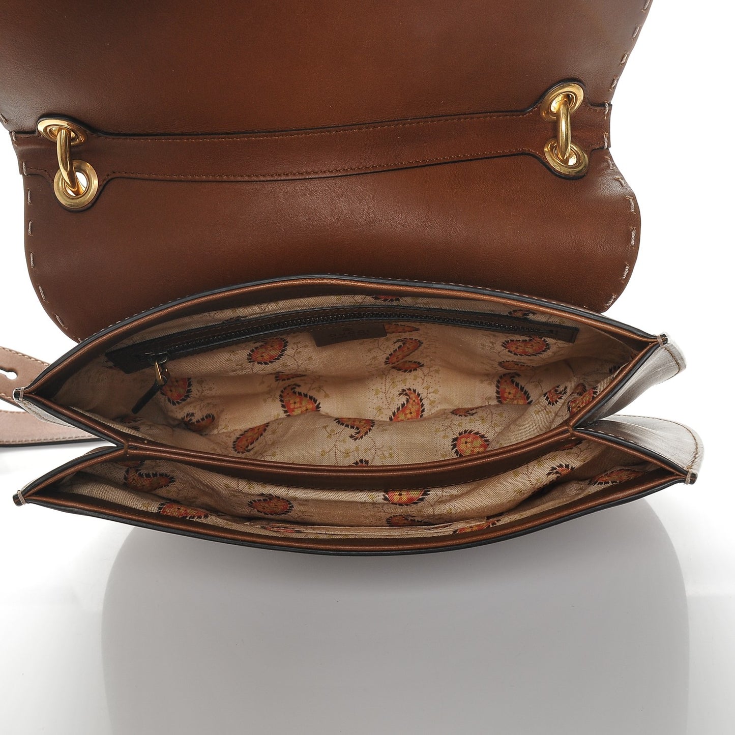 Calfskin Feline GG Marmont Flap Shoulder Bag Cuir