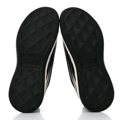 Chanel Velvet Calfskin Mixed Fibers CC Sneakers 38 Black 5 of 9