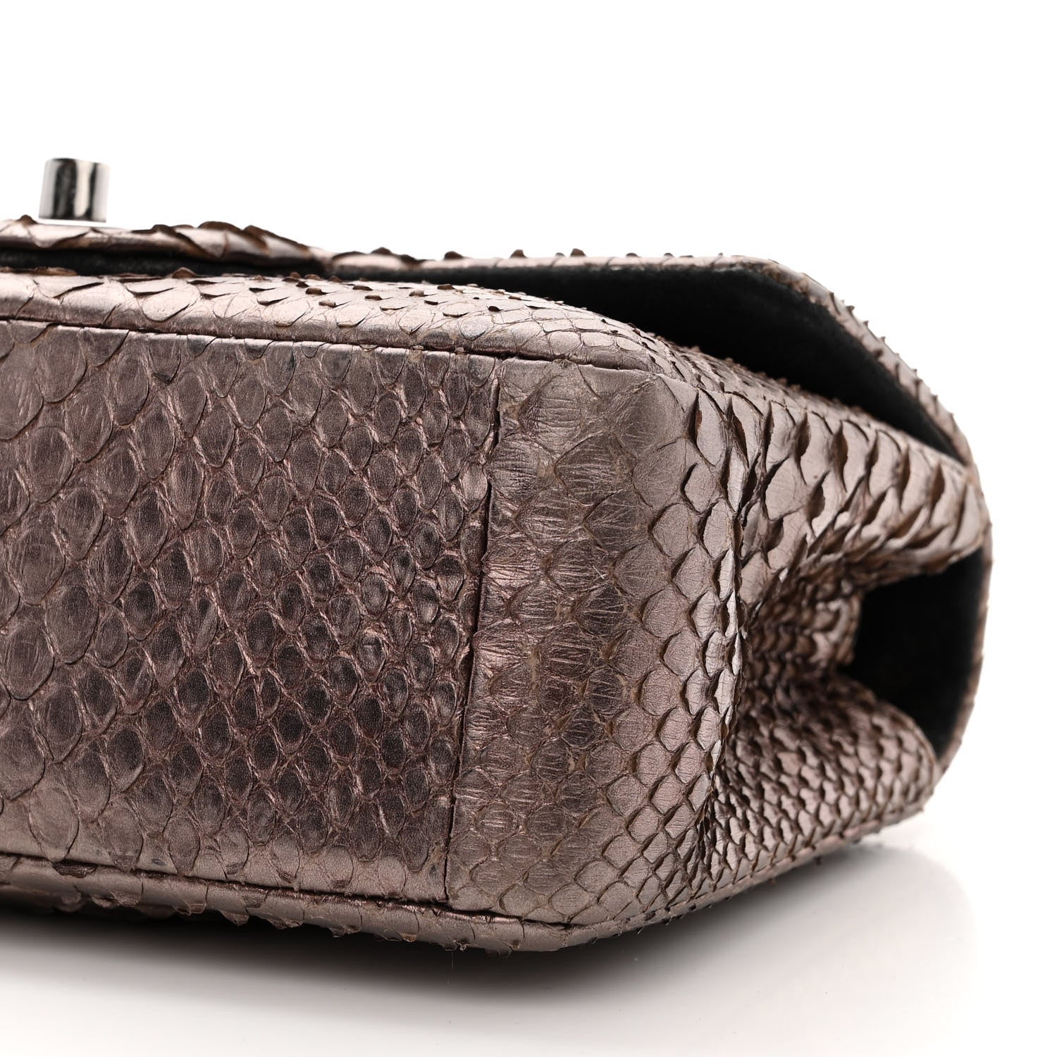 Chanel Metallic Snakeskin Mini Rectangular Flap Bronze 10 of 10
