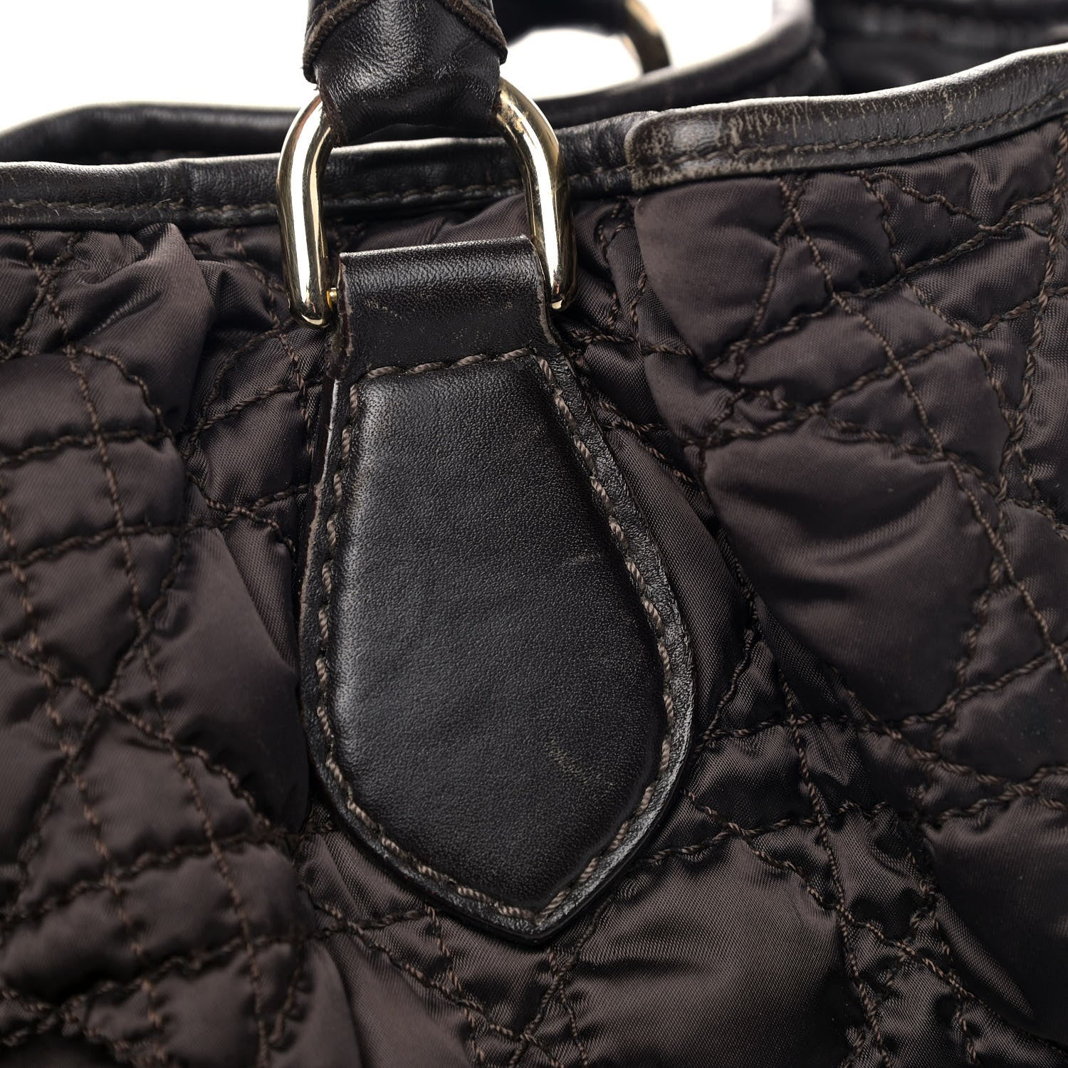 Christian Dior Nylon Cannage Shopper Tote Brown 10 of 12
