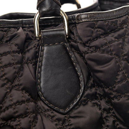 Christian Dior Nylon Cannage Shopper Tote Brown 10 of 12