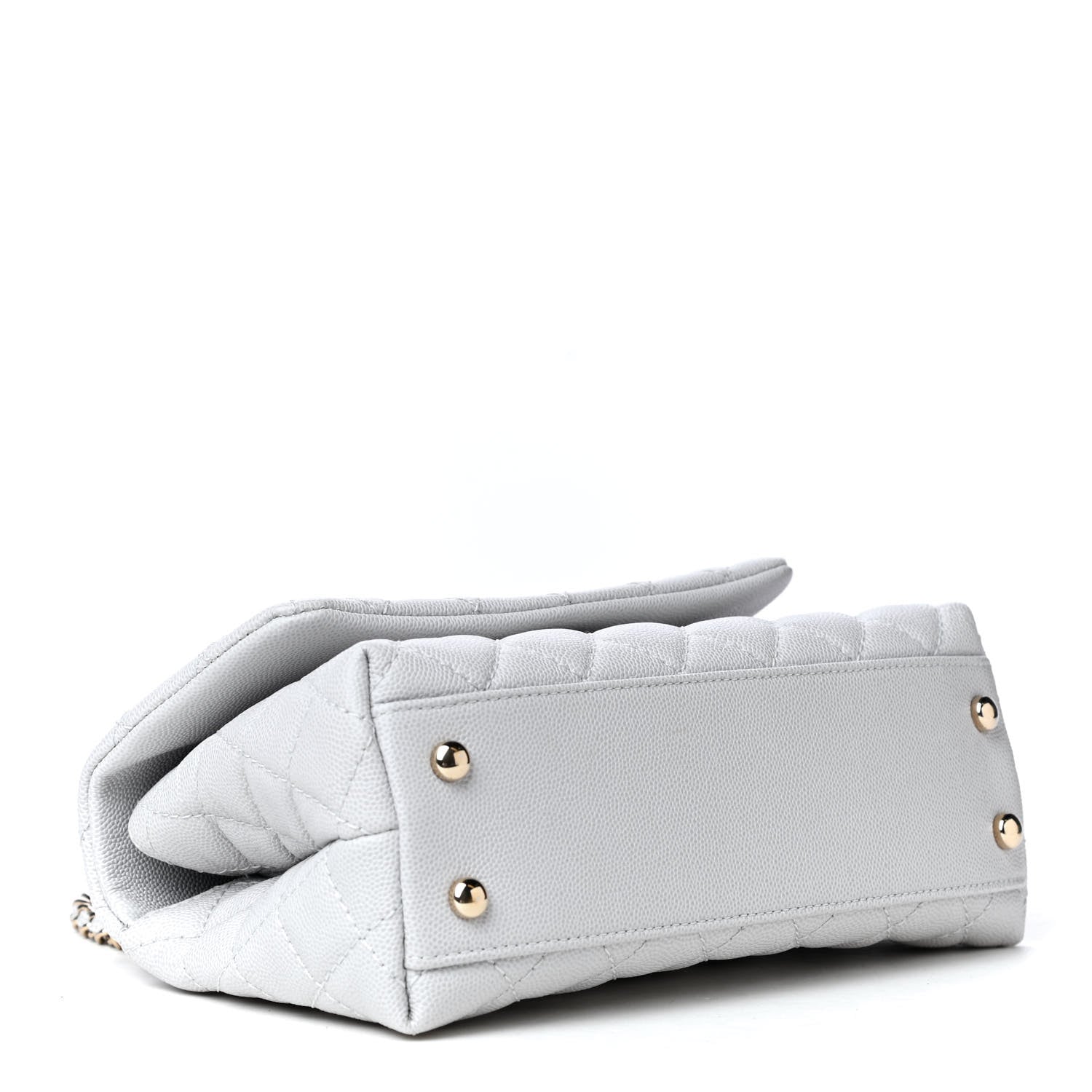 Chanel Caviar Quilted Mini Coco Handle Flap Light Grey 3 of 4