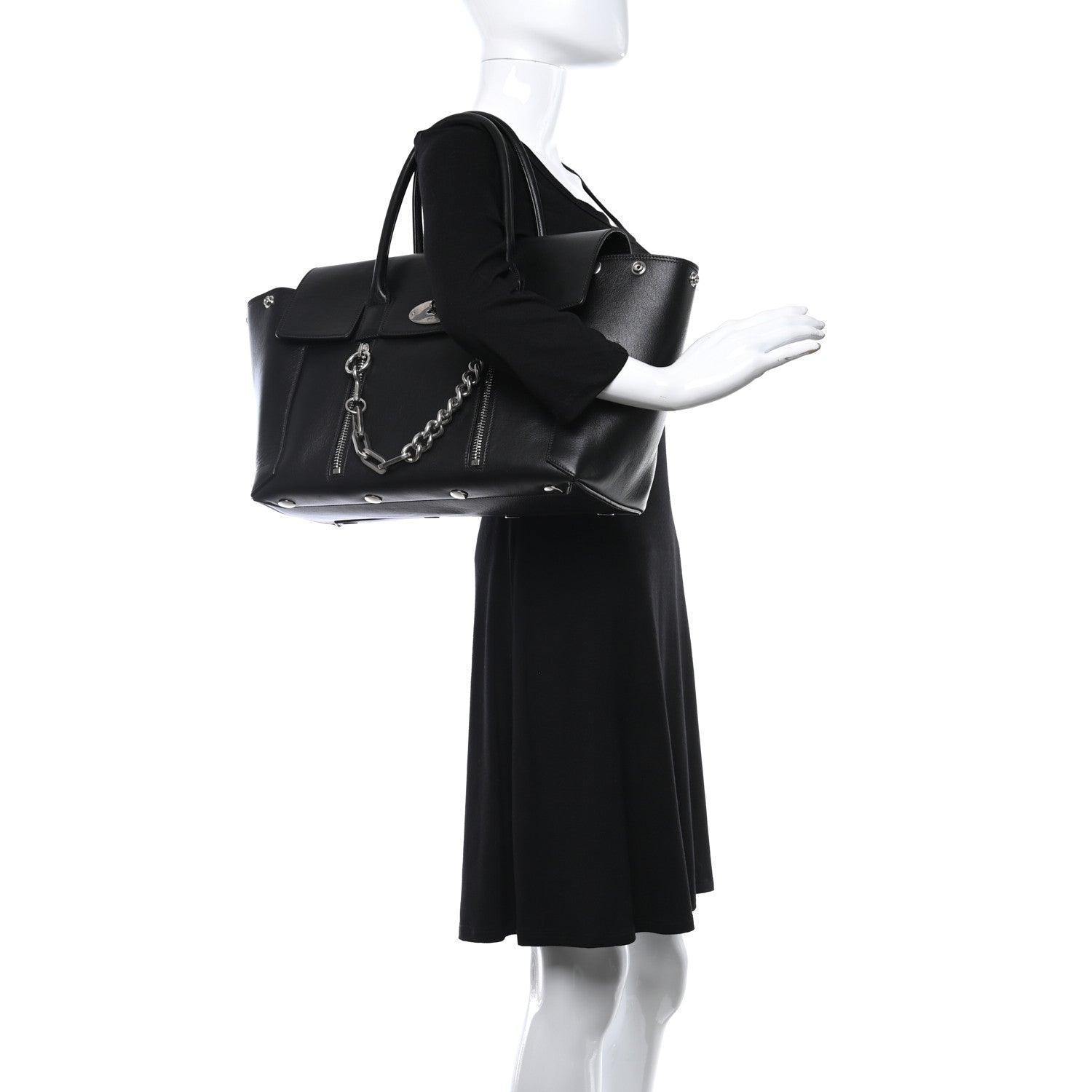 Mulberry Calfskin Zip Chain Bayswater Black 2 of 9