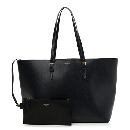 Saint Laurent Calfskin Large Shopping Tote Deep Marine 1 of 13