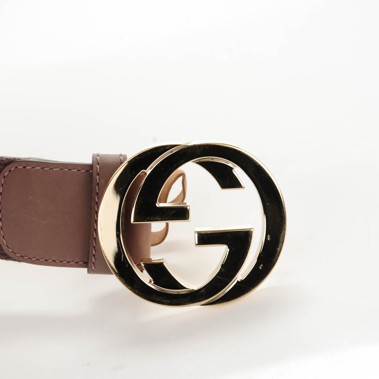 Gucci Canvas Web Interlocking G Belt 80 32 Brown Pink 6 of 6