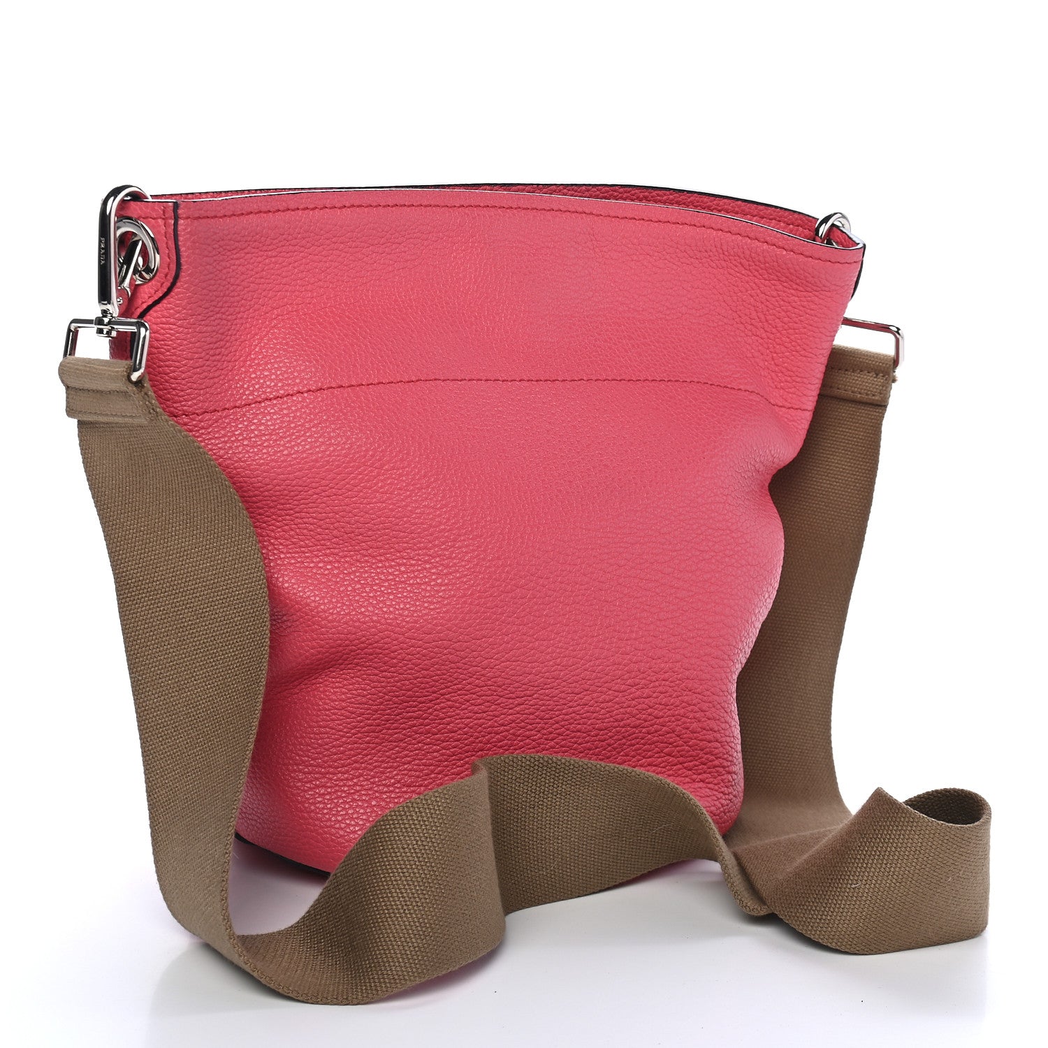 Prada Vitello Daino Bucket Bag Peonia 2 of 10