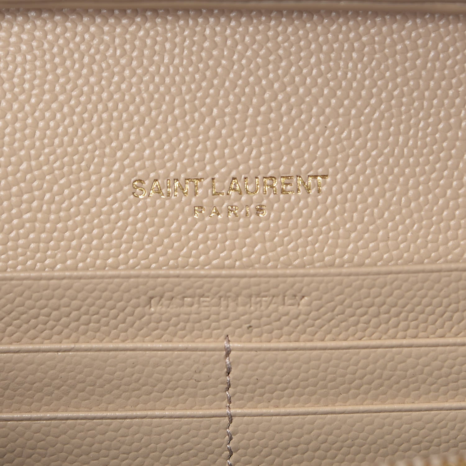 Saint Laurent Grain De Poudre Matelasse Chevron Monogram Chain Wallet Nude Powder 6 of 6