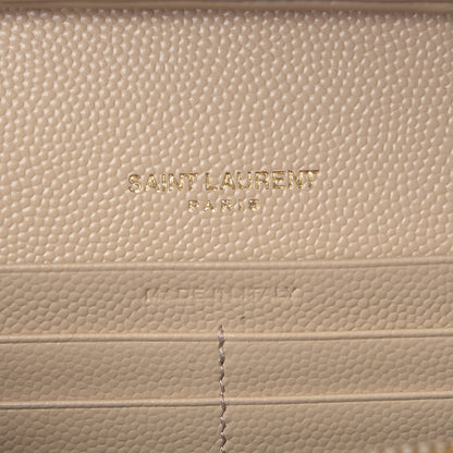 Saint Laurent Grain De Poudre Matelasse Chevron Monogram Chain Wallet Nude Powder 6 of 6