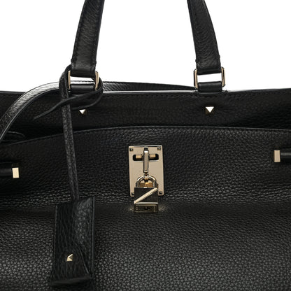 Valentino Garavani Pebbled Calfskin Large JoyLock Satchel Black 9 of 11