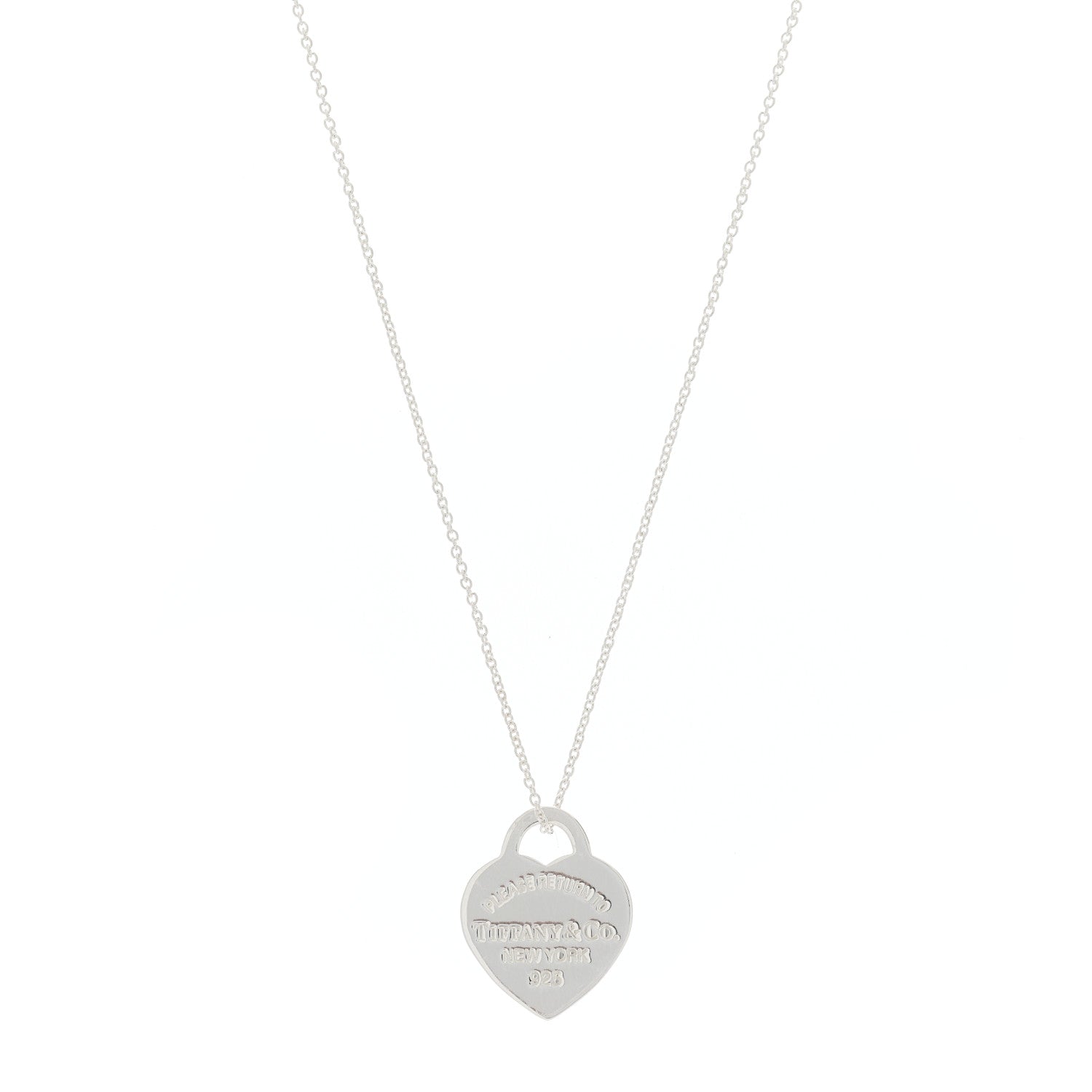 Tiffany Sterling Silver Small Return to Tiffany Heart Pendant Necklace 1 of 5