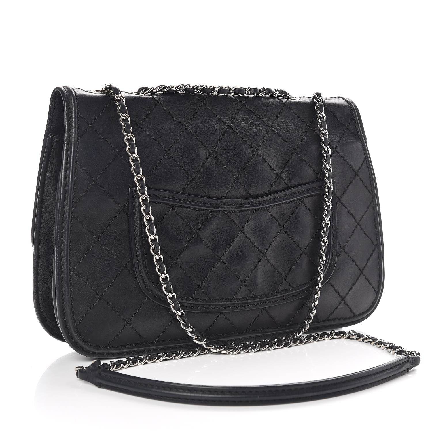 Chanel Calfskin Stitch Medium Flap Black 3 of 12