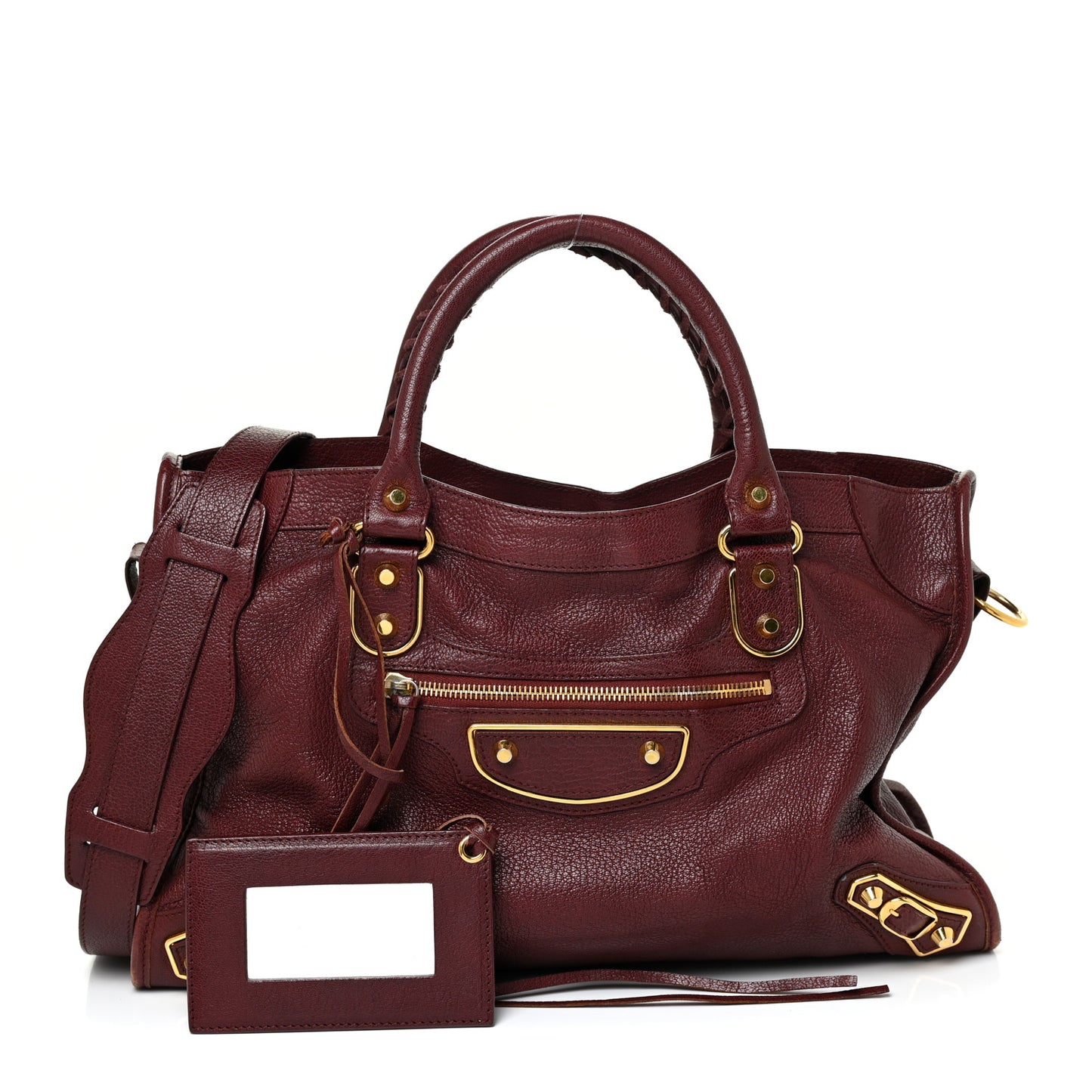 Chevre Gold Metallic Edge Hardware City Bordeaux