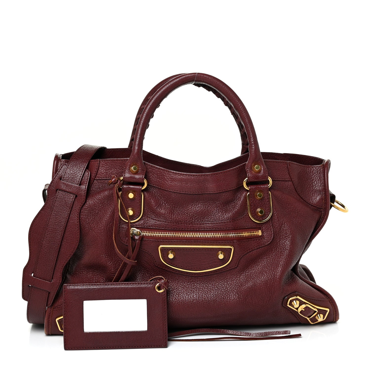 Balenciaga Chevre Gold Metallic Edge Hardware City Bordeaux 1 of 20