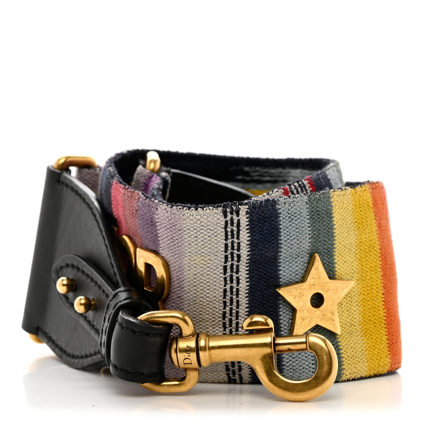 Canvas Embroidered Studded Rainbow J’Adior Shoulder Strap