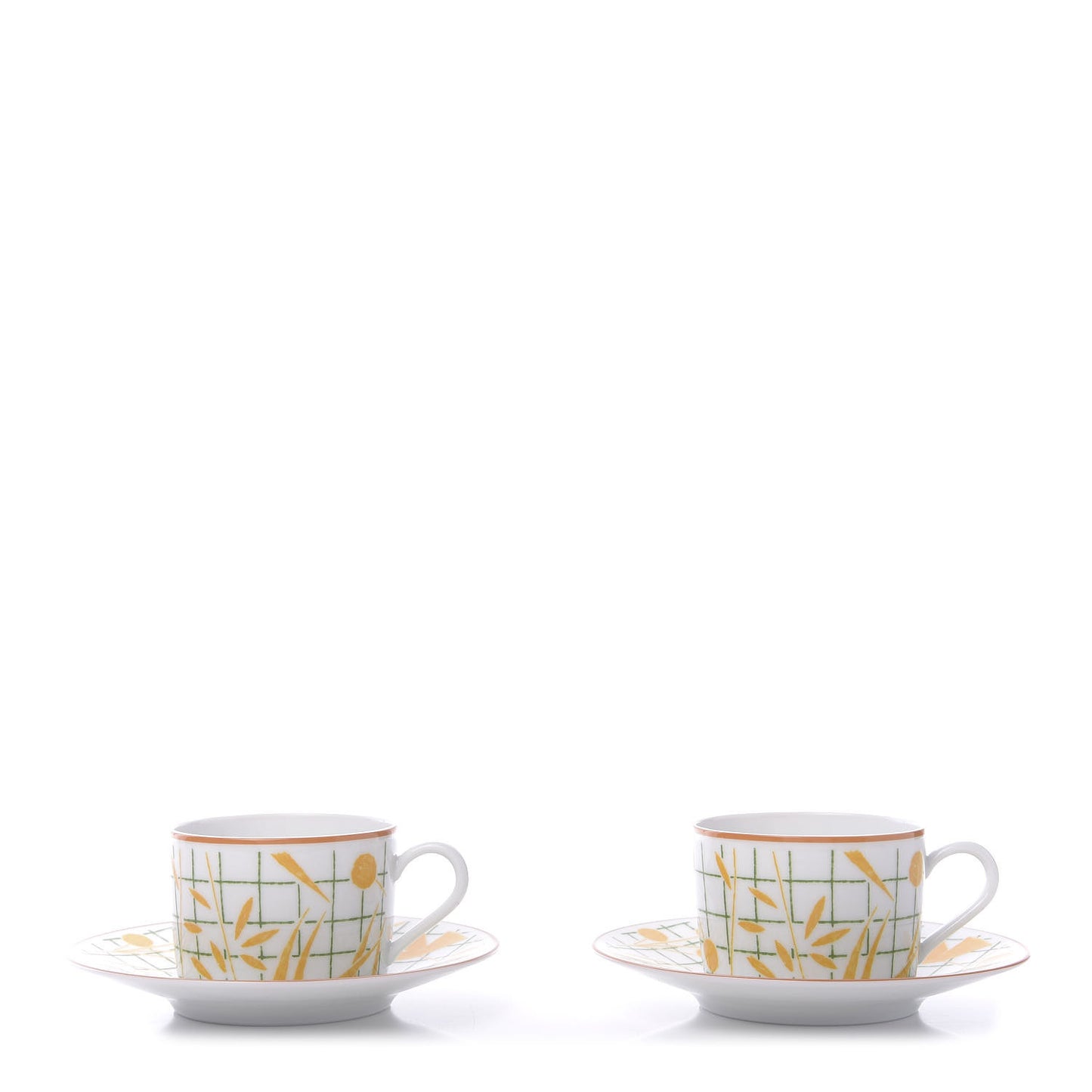 Porcelain A Walk In The Garden Tea Cup And Saucer Set Of 2