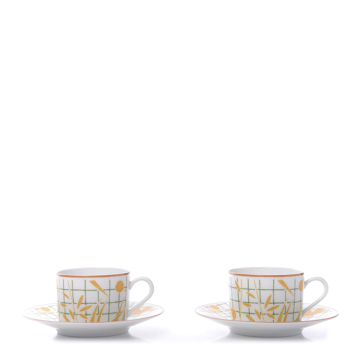 Hermes Porcelain A Walk In The Garden Tea Cup And Saucer Set Of 2 1 of 9