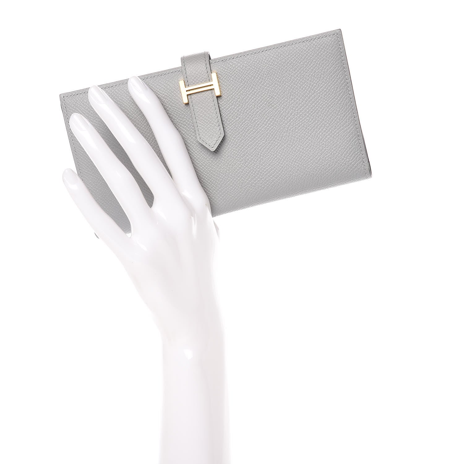 Hermes Epsom Bearn Gusset Wallet Gris Mouette 2 of 8