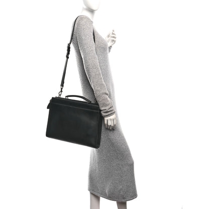 Fendi Vitello Grace FF 1974 Embossed Large Peekaboo Iconic Fit Satchel Black 2 of 9