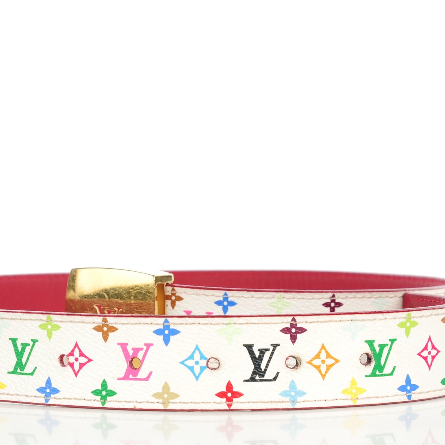 Monogram Multicolor LV Cut Reversible Belt 80 32 White Grenade