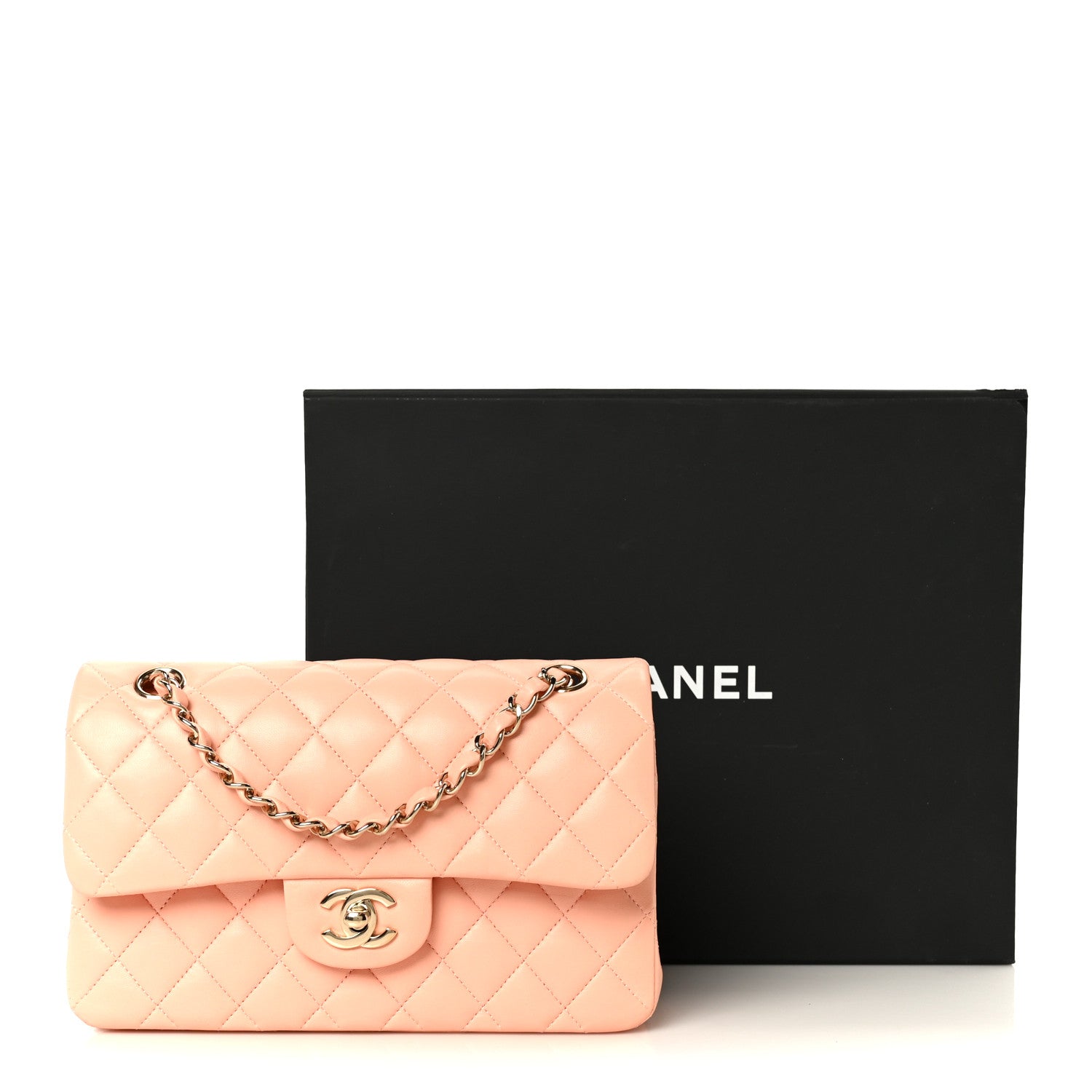 Chanel Lambskin Quilted Small Double Flap Light Orange 11 of 11