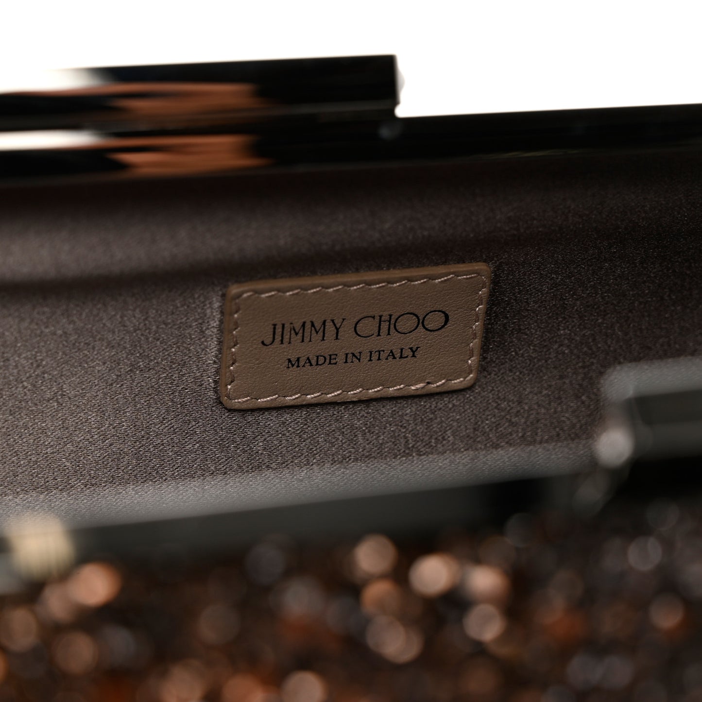 Coarse Glitter Trinket Clutch Bronze Silver