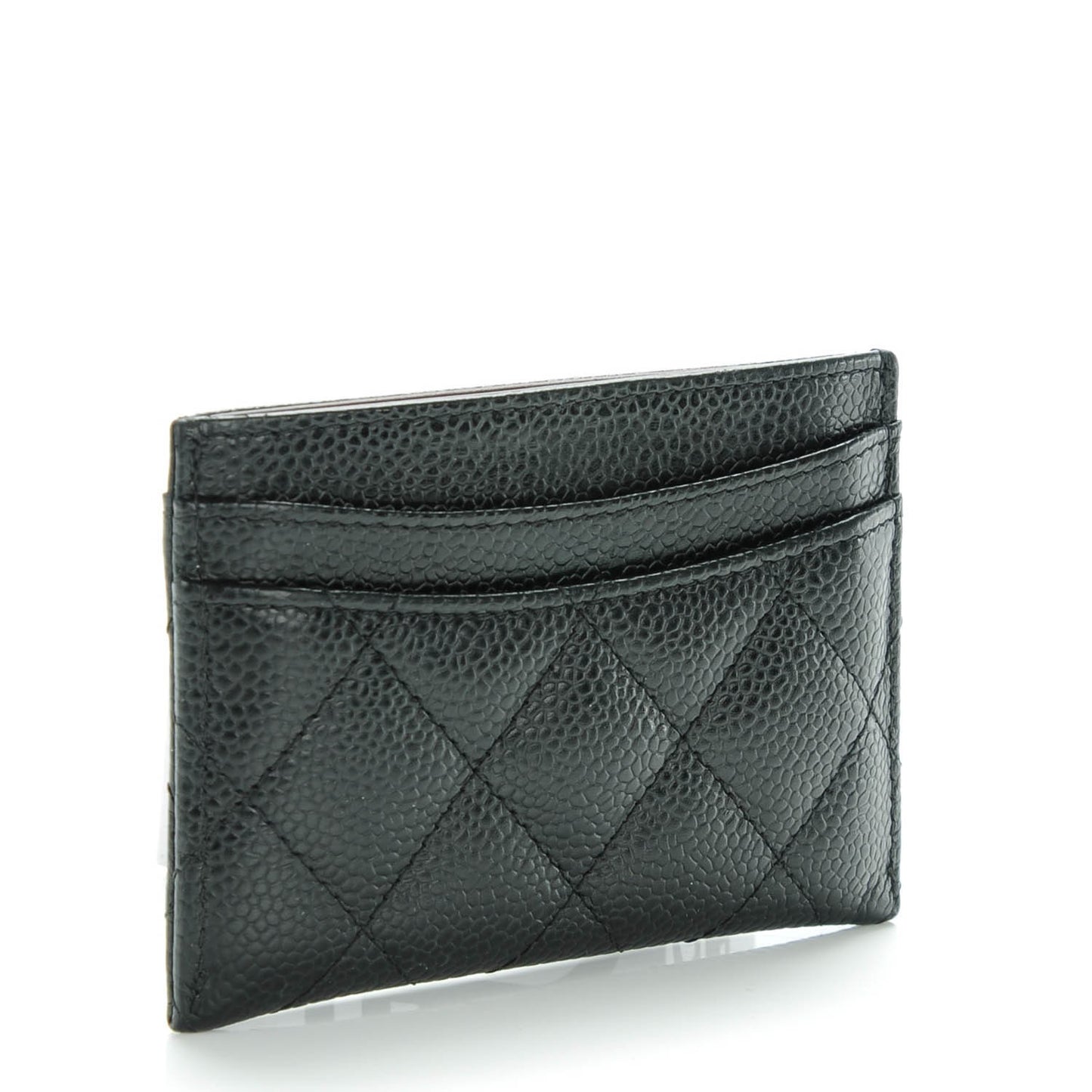 Caviar Quilted Card Holder Black
