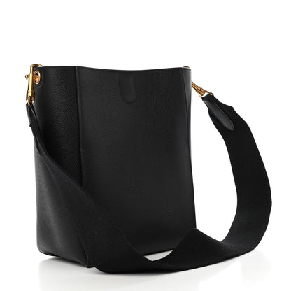 Celine Soft Grained Calfskin Small Sangle Bucket Bag Black 3 of 8