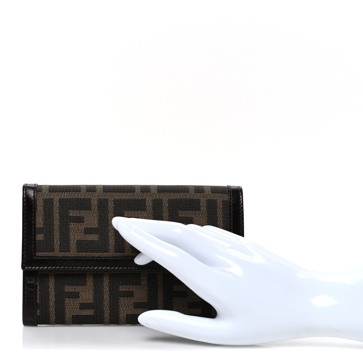 Fendi Zucca Compact Long Wallet Tobacco 2 of 6