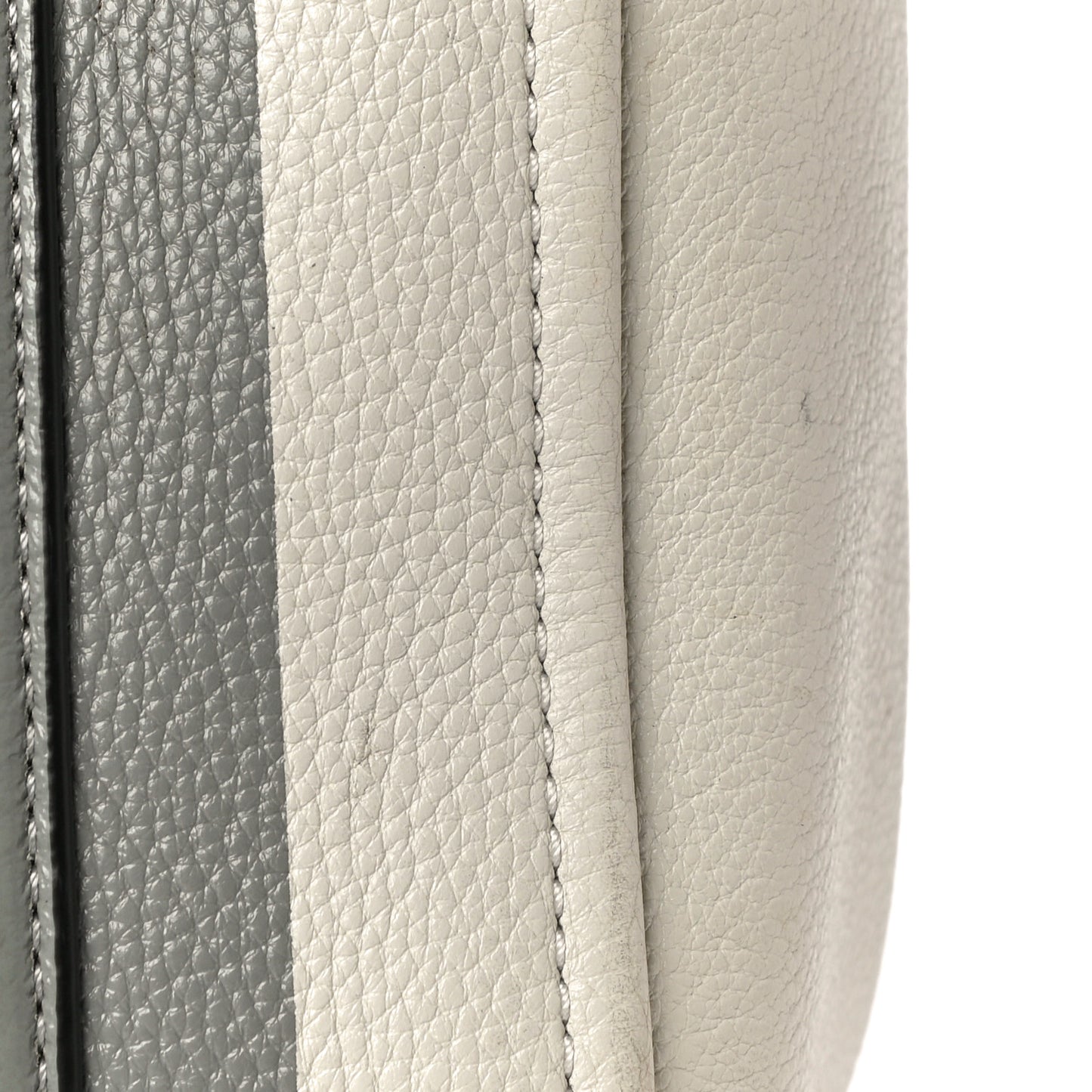 Grained Calfskin The Tag Tote Grey White