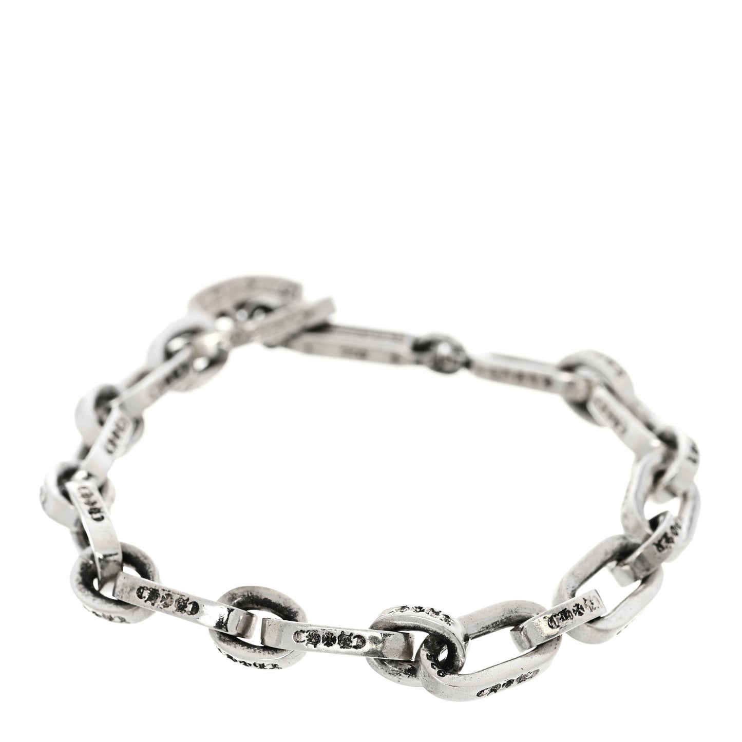 Sterling Silver Paper E Chain Bracelet