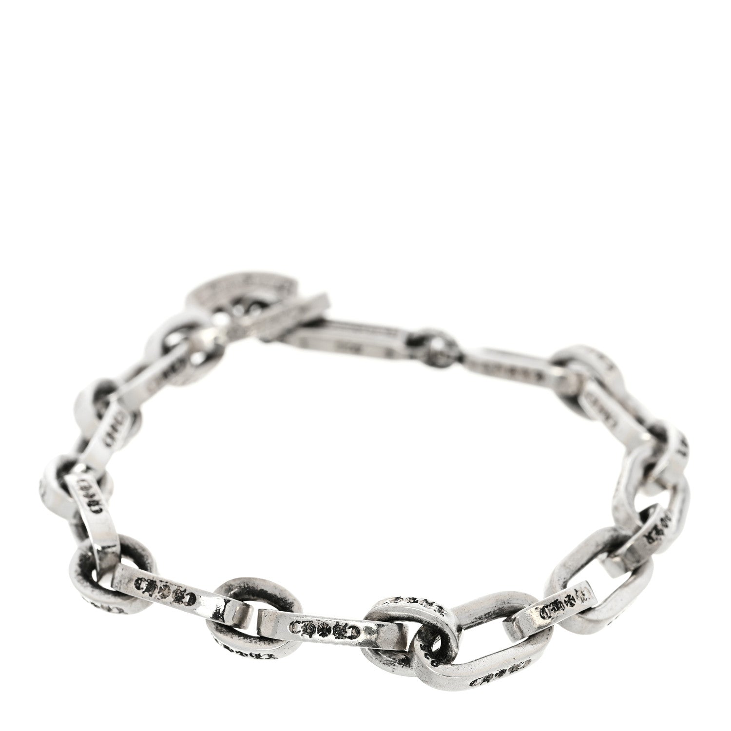 Chrome Hearts Sterling Silver Paper E Chain Bracelet 1 of 3