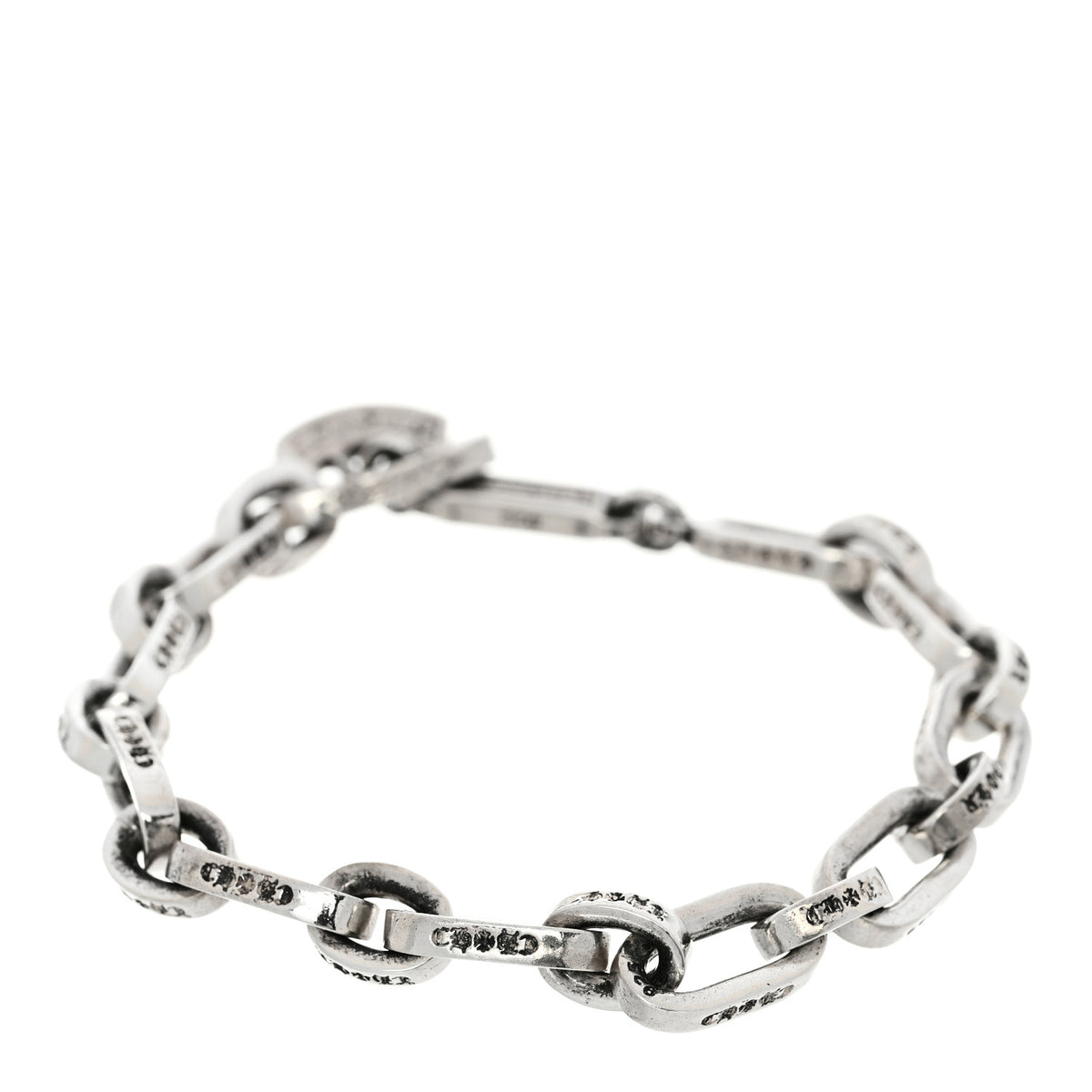 Sterling Silver Paper E Chain Bracelet