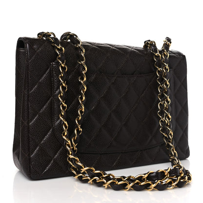 Chanel Caviar Quilted Jumbo Single Flap Brown 3 of 9