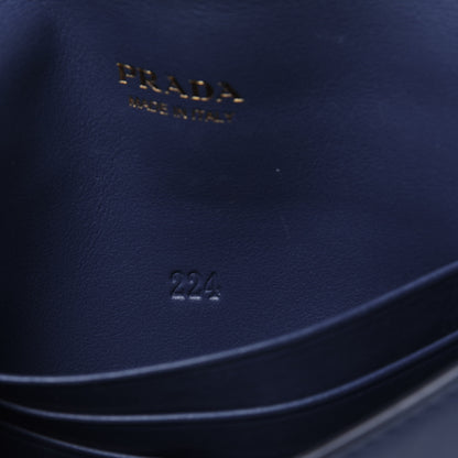 Prada Saffiano City Calf Clutch With Chain Bluette 7 of 15