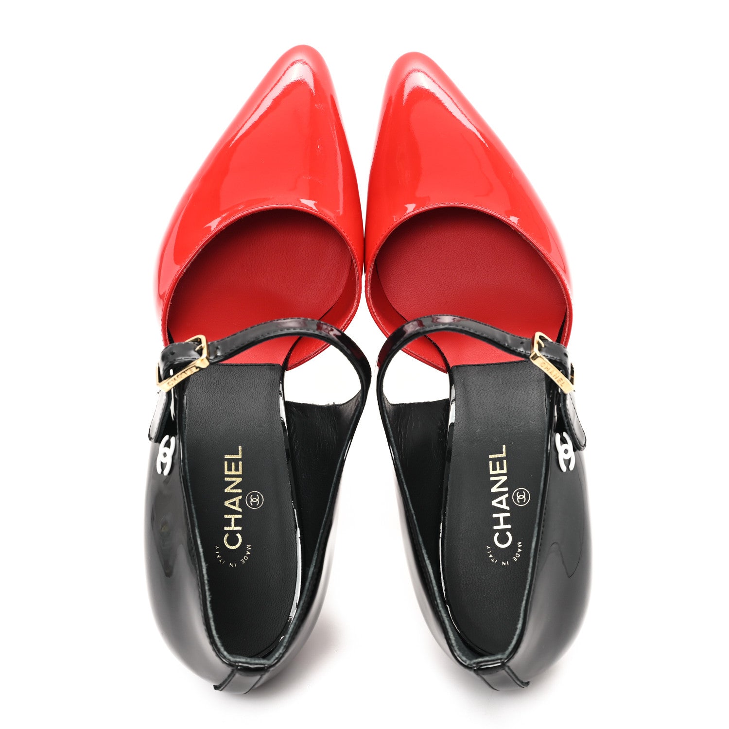 Chanel Patent Calfskin CC Pumps 38.5 Pink Black 2 of 10