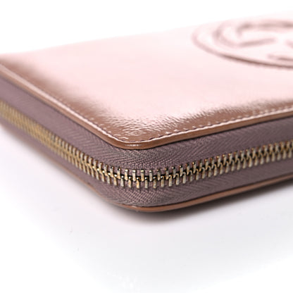 Gucci Patent Soho Zip Around Wallet Dark Cipria 10 of 23