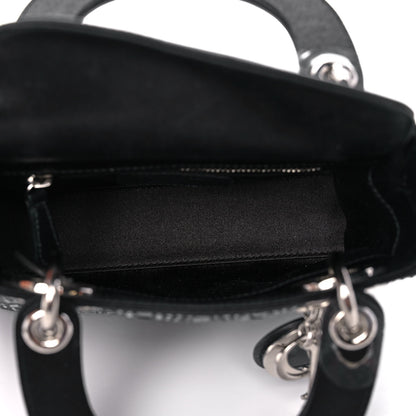 Christian Dior Satin Crystal Cannage Mini Lady Dior Black 7 of 12