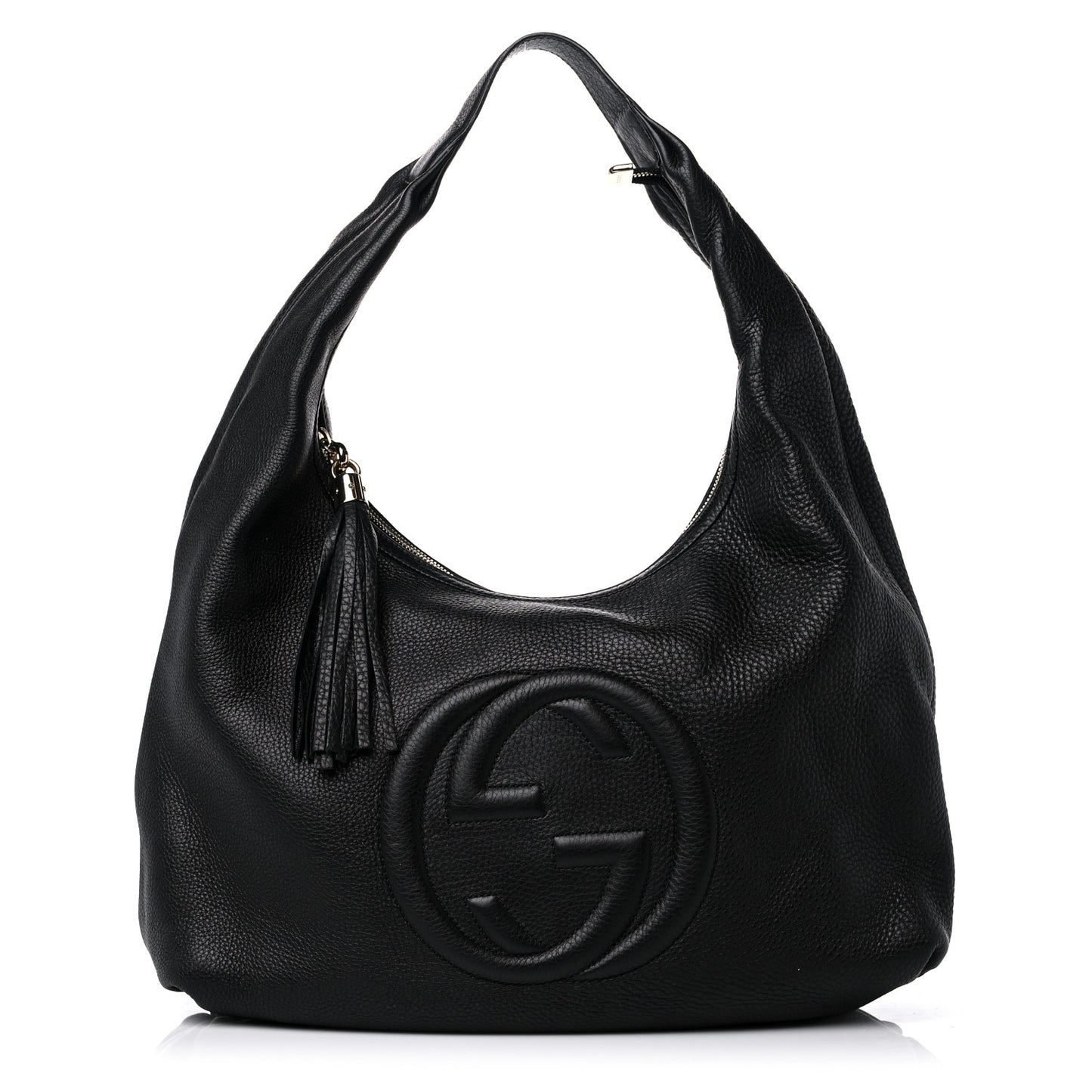 Pebbled Calfskin Soho Hobo Black