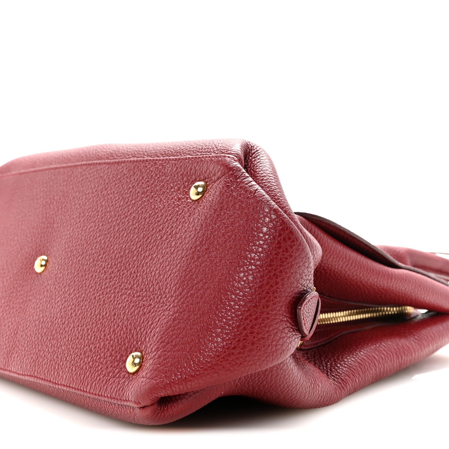 Salvatore Ferragamo Pebbled Calfskin East West Fiamma Bag Red 11 of 15