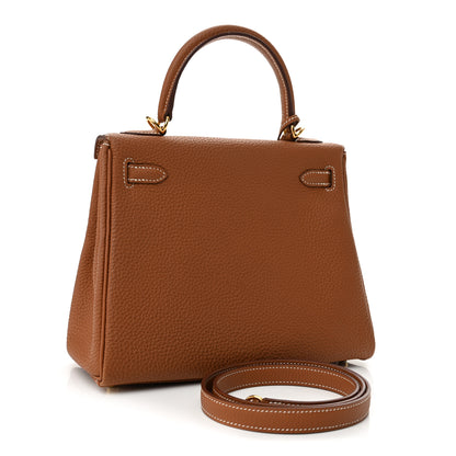 Hermes Togo Kelly Retourne 25 Gold 3 of 12