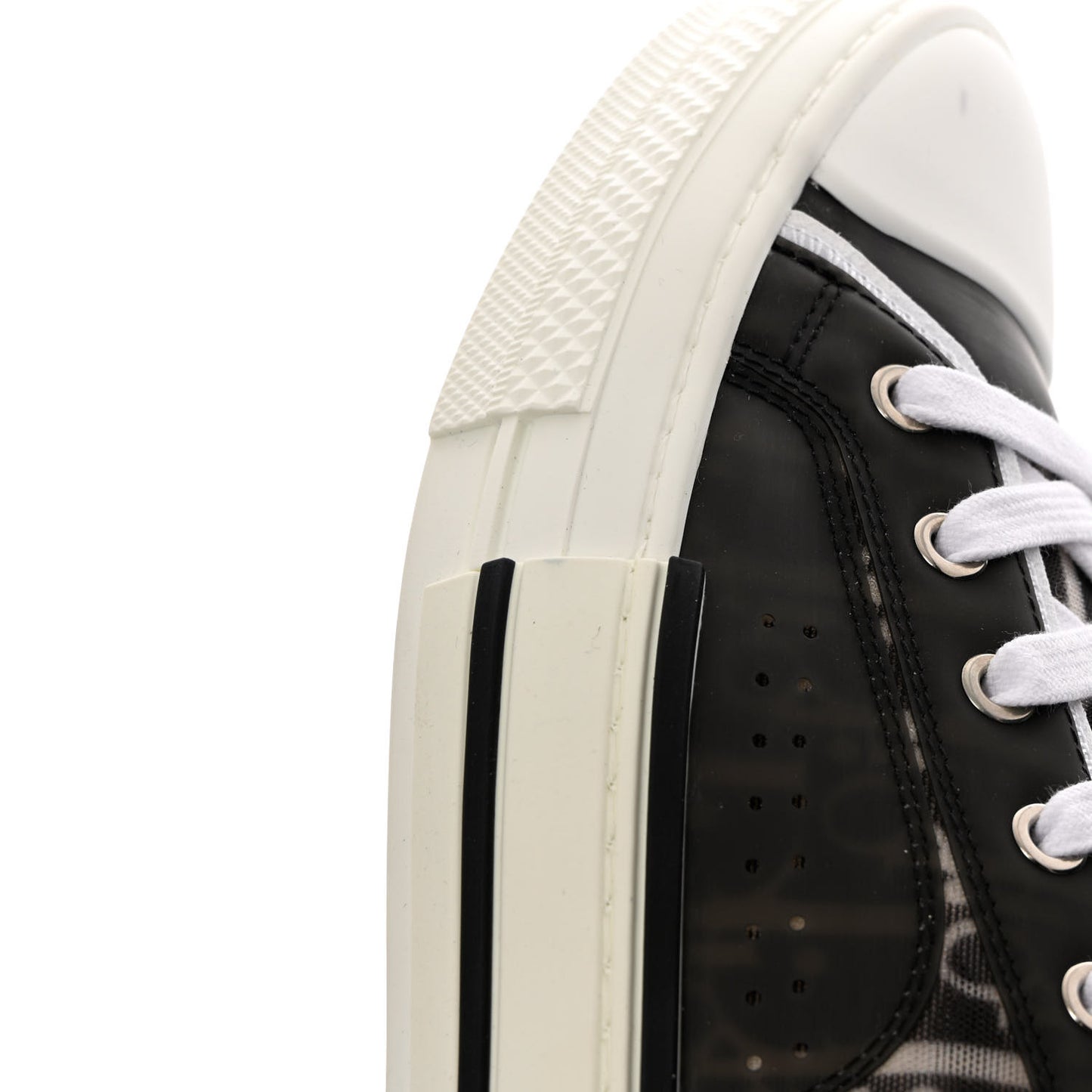 Technical Canvas Mesh Oblique Printed Mens B23 Low Top Sneaker 42 Black Beige