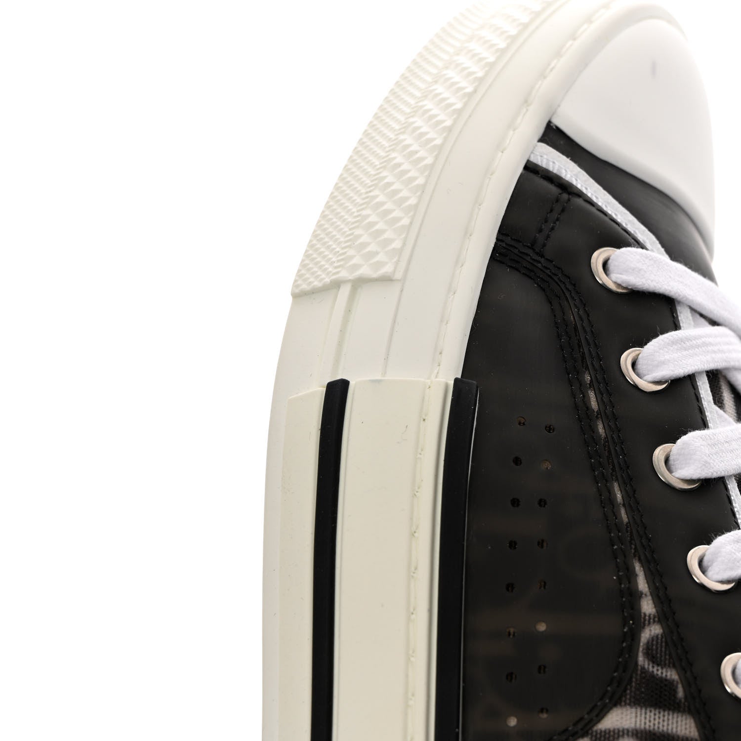 Christian Dior Technical Canvas Mesh Oblique Printed Mens B23 Low Top Sneaker 42 Black Beige 10 of 11