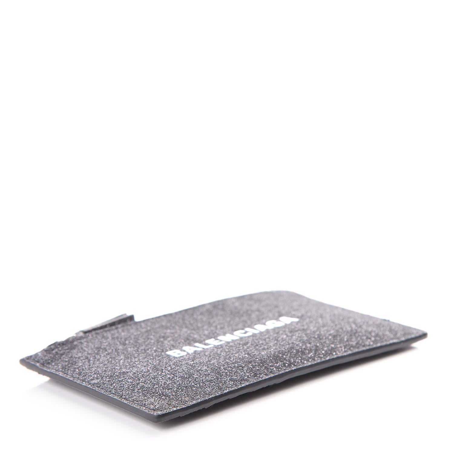 Balenciaga Glitter Sparkled Calfskin Logo Long Card Holder Black 4 of 6